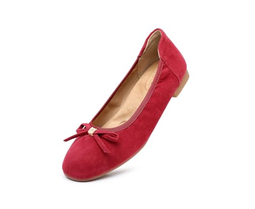 Image of Women's Comfortable Round Toe Bow Ballet Flats Shoes
