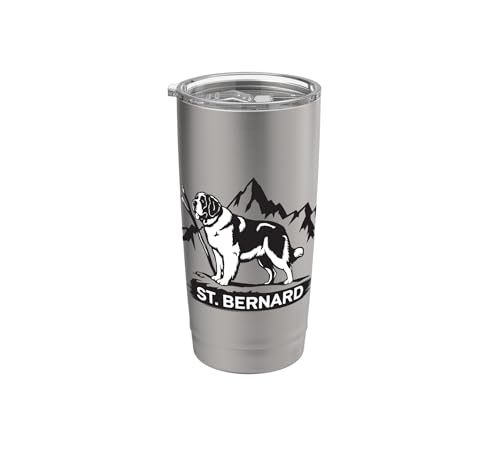 Saint Bernard Dessin Aventure Montagne Gobelet isotherme en acier inoxydable double paroi