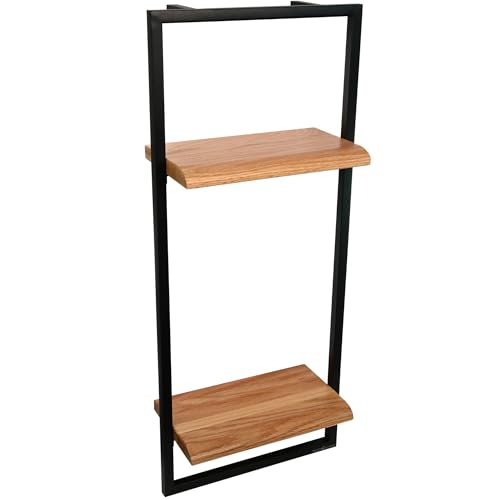 Holz4home Wandregal Small – Schwarz, 30x15x30 Cm, MDF & Metall, Industrial-Look