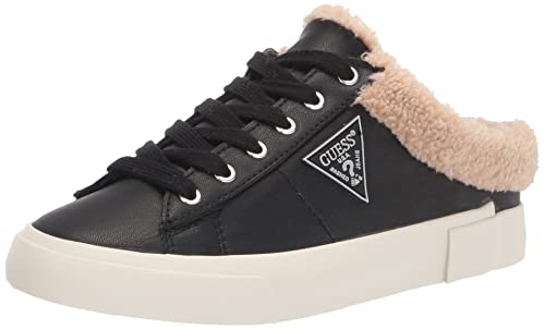 GUESS Women's Wilda Sneaker, Black/Honey, 11