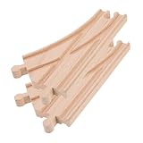 KICHOUSE 2pcs Wooden Train Track Expansion Curved Track for Interactive Play Multi-Directional Wooden Railway Accessories Compatible Major Train Systems for Creative Learning and Skill