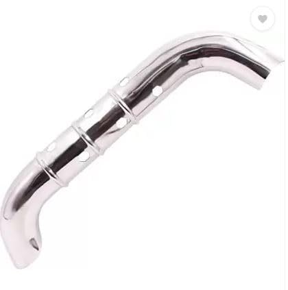gadibike bike silencer bend pipe heat shield protector/cover guard anti-corrosion black coated compatible with royal enfield classic reborn 350 & meteor 350 (chrome)
