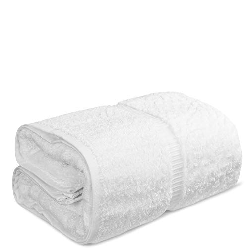 Towel Bazaar Premium Turkish Cotton Super Soft and Absorbent Towels (1-Piece Jumbo Bath Towel, White)