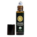 Organic Wellness Essential Oil Vitality Blend Roll On - 100% Pure USDA Certified Frankincense, Cypre