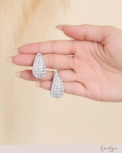 Boucles d'oreilles cristal vert émeraude légères anti-inconfort - 4