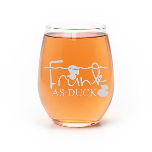 Frunk As Duck Stemless Wine Glass - Funny Drinking Gift for Wine Lovers, Birthday Present - 1 Glass