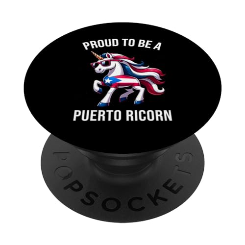 Funny Unicorn Design for Boricuas - Proud Puerto Ricorn PopSockets PopGrip Intercambiable