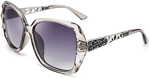 FEISEDY Polarized Women Square Sunglasses Sparkling Composite Vintage Frame B2289