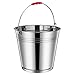 Cabilock Cubo de Agua de Acero Inoxidable Bar Cubo de Hielo Cerveza Whisky Contenedores de Enfriamiento Cubo de Vino Favor de Fiesta 6L (24 Cm Plateado)