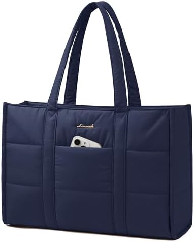 LOVEVOOK Laptop Handtasche Damen 15,6 Zoll, Groß Shopper Puffer Tasche Arbeitstasche Aktentasche, Tote Bag Women Handbags Lehrertasche Schultasche Schultertasche für Uni Business S