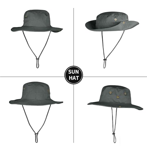 Image of Sun Hats for Men Women Boonie Hat Foldable Fishing Hat UPF 50+ Bucket Hat for Fishing Hiking Garden Safari Beach