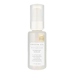 Kristin Ess Hair Weightless Shine Working Hair Serum for Dry Damaged Hair – Frizz Taming, Anti Breakage, Moisture Locking + Shine Enhancing – Color + Keratin Safe, 1.7 fl. oz.