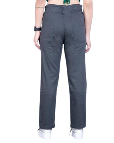 Image of TWGE - Women's Mid Rise Straight Fit Pants - Relaxed Fit Cotton Trousers with Drawstring Waist - Lightweight Everyday Wear
