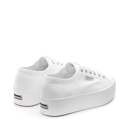 Superga 2790 Platform Sneakers for Men and Women - Iconic Italian Men’s and Women’s Tennis Shoes with Breathable Canvas Upper, Non Slip Rubber Sole, White - 4.5 Men/6 Women3