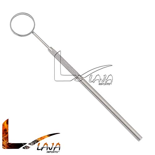 LAJA Imports Dental Mouth Mirror Stainless Handle, Simple Stem