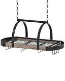 Large Capacity, Diverse Storage: The upper part of this pot rack has a metal mesh shelf measuring 31.5"L x 15.7"W, with12 S hooks beneath, allowing for flexible hanging of pots, pans, and other cooking utensils, keeping your kitchen neat and organize...