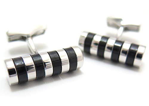 タテオシアン(TATEOSSIAN) シリンドリカルローテーションシルバーカフス（ロジウム＆カーボンファイバー） (カフスボタン/カフリンクス)