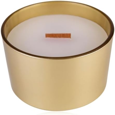 Vela perfumada Accentra en vidrio redondo con mecha de madera, ve...