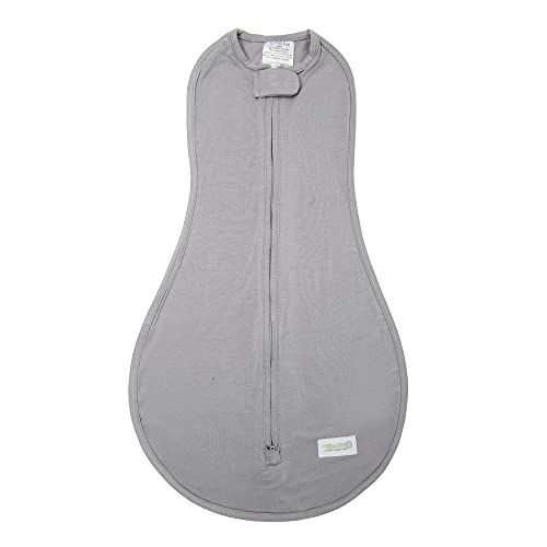 Image of Woombie Eucalyptus Leaf Tencel Sweaddling Blanket - Ultra Soft, Soothing Eucalyptus Fiber Baby Swaddle - Wearable Baby Blanket - Dreamy Gray, 5-13lbs