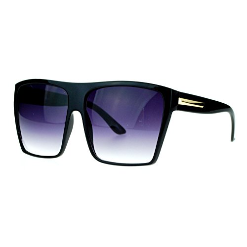SA106 Extra Oversized Diva Mobster Flat Top Fashion Sunglasses Black