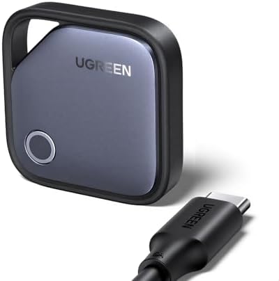 （17:30時点） UGREEN Finder Duo Google/Apple公式認証 エアトラッカータグ 1年持続USB-C充電式バッテリー Bluetoothトラッカー Appleの「探す」とGoogleの「検索ハブ」アプリ対応、アイテムファインダー スマートタグ（財布・鍵・荷物・かばん用）1個