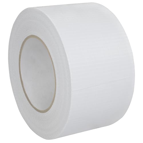 Bande adhésive en tissu adhésif puissant collant, bande de tissu en polyéthylène | s'enlève à la main | blanc, noir ou argenté | 50 m, largeur au choix – 19 mm, 25 mm, 30 mm, 38 mm, 50 mm, 75 mm, 100 mm., blanc