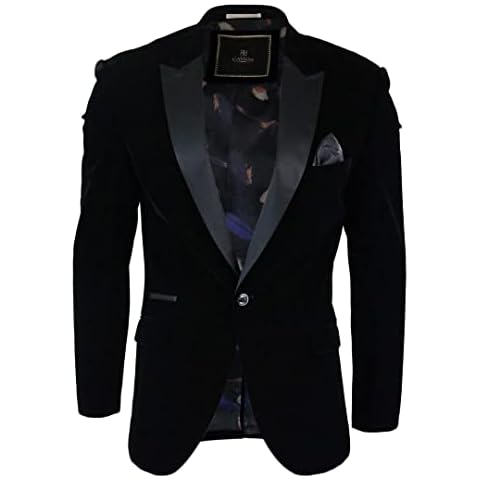Men's Soft Velvet Black Navy Tuxedo Blazer Cover