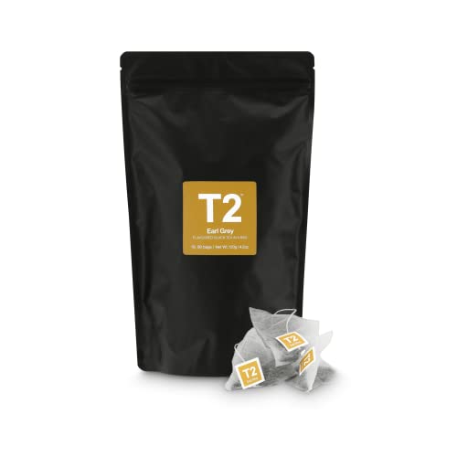 T2 Tea Earl Grey Black Tea in Resealable Foil Refill 60 Teabags, 1 x 60 Count