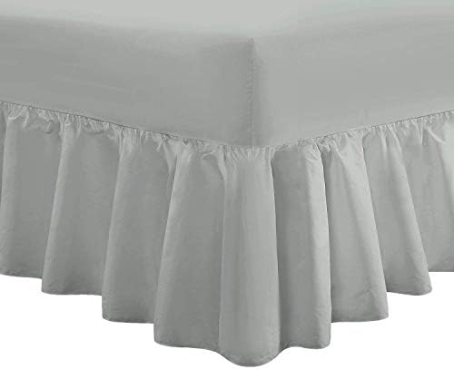 DTEX HOMES Luxury Polycotton Extra Deep Frilled Valance Fitted Sheets, 4FT Small Double Duck Egg