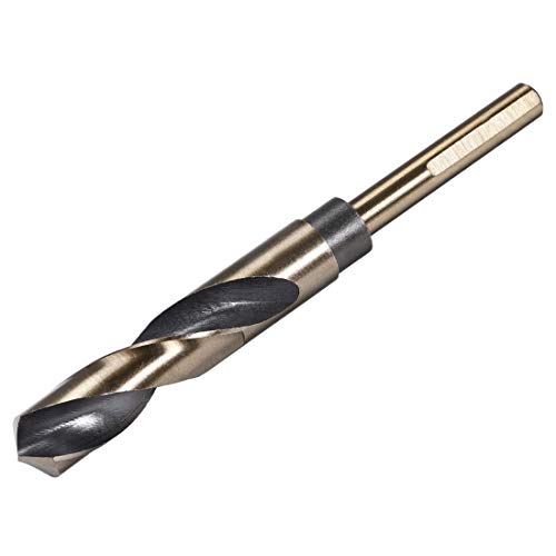 sourcing map Reduced Shank Twist Drill Bits 17mm High Speed Steel 4341 with 10mm (3/8") Shank for Stainless Steel Alloy Metal Plastic Wood