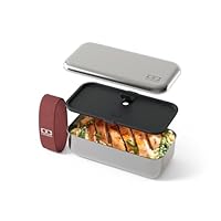monbento - Lunchbox MB Square roze mokka - Grote Bento lunchbox met vakken - Luchtdichte Bento Box 2 etages - Ideaal voor werk/picknick - BPA-vrij, duurzaam en veilig - Made in France