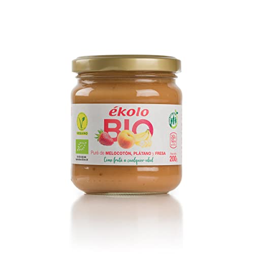 Ekolo Puré De Fruta Melocotón - Platano, Fresa, Ékolo Bio 1350 ml