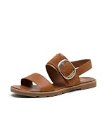 Sorel Donna ELLA III SLINGBACK, comodi sandali piatti in pelle con cinturino alla caviglia per l'estate