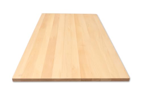 LUMBERLAND Tischplatte Schreibtischplatte Buche Massivholz gerade Kanten (140 x 80 cm)