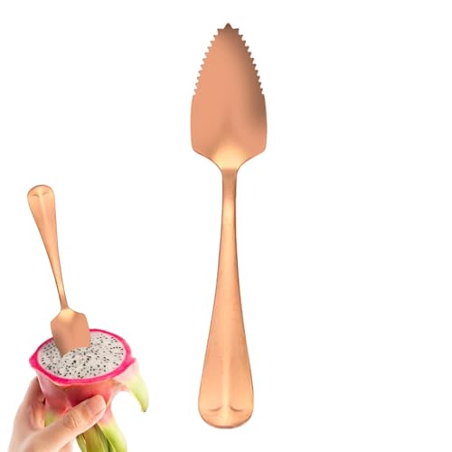 Grapefruit Spoons | Long Handle Stainless Steel Kiwi Spoon with Serrated Edge - Silverware Kitchen Tool, Fashionable Utensil, Kitchen Gadget for Kiwi, Dessert, Citrus Fruit