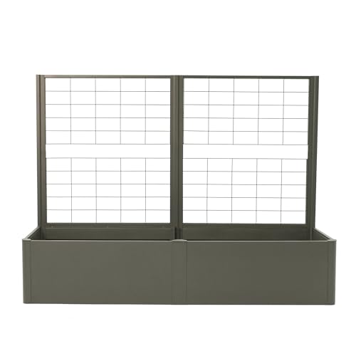 Vego Garden Privacy Screen Trellis for 83" Wide Modern Garden Beds, Urban Charcoal
