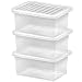 Produktbild 3x Aufbewahrungsbox mit Deckel 11 Liter - 36x25x17cm - transparent - stapelbar