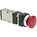 PRO SOURCE Manual Mechanical Air Valve: Red Button Spring Actuator, 1/8 NPT, 5-Way, 2-Position