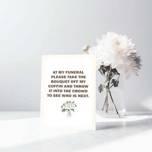 UUEFKTN Funny Dark Humor Birthday Card, Retirement Card for Friends Colleagues - At My Funeral Greeting Card — view 4