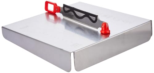 Image of Clazkit Stainless Steel Chopping Board with Attached Knife | Cutting Board for Fruits & Vegetables| Non-Slip Kitchen Cutting Mat | Portable Food Prep Board | 1 Pc