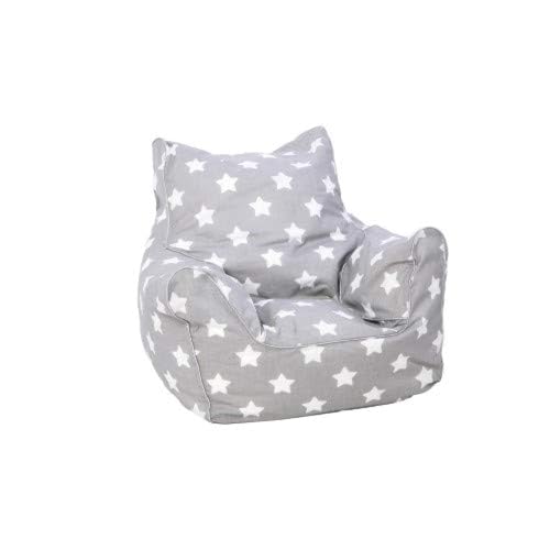 Delsit Toddler Bean Chair, Grey with White Stars, TEX5-18020