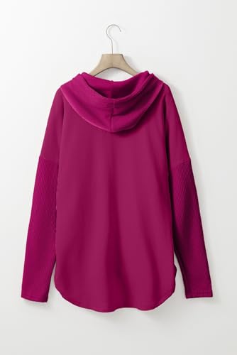 Image of SHEWIN Women Oversized Hooded Sweatshirt Loose Fit Casual Button Hoodies with Pocket 2026