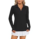 LOMON Women Long Sleeve Shirts Sun Protection 1/4 Zip Summer Quick Dry Hiking Shirts Quarter Zip Pullover for Women