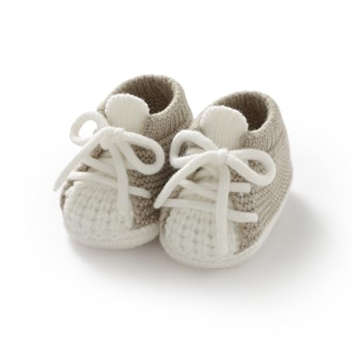 Image of DovFanny Baby Booties Newborn Baby First Shoes Cozy Warm Knit Soft Booties for Toddler Infant Boy Girl