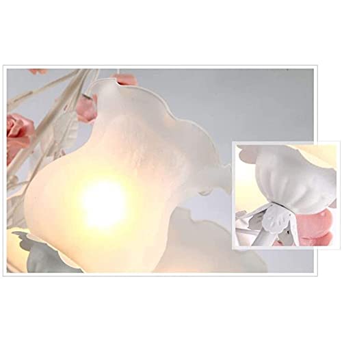 Plafonnier rétro lustre rose céramique fleur droplight - 7