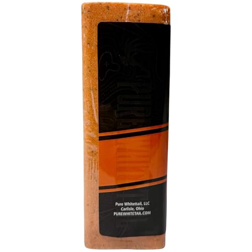 Pure Whitetail Persimmon Flavored Salt Block | Hunting & Backyard Deer Food Supplement | Deer Salt Lick & Mineral Block with Calcium and Phosphorus for Healthy Bones and Antler Growth | 4 lb