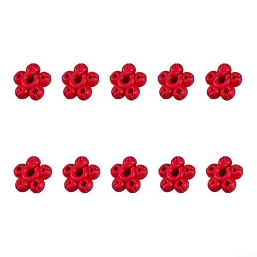 Lot de 10 balles de protection en silicone pour canne à pêche multi-trous réglables, rangement sécurisé pour la plupart des diamètres de canne à pêche (rouge)
