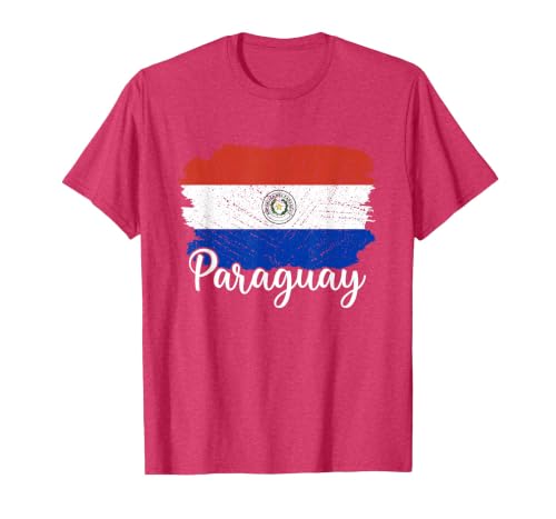 Paraguay Flag Men Women Kids Paraguay Country T-Shirt, Men, Red Heather, Medium