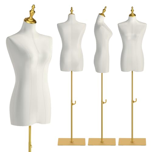 Cransidium Female Mannequin Torso for Sewing: Adjustable Height from 47.2 to 74.8 Inch Female Dress Form for Sewing and Clothing Display - Pinnable Mannequin with Support Metal Base Stand