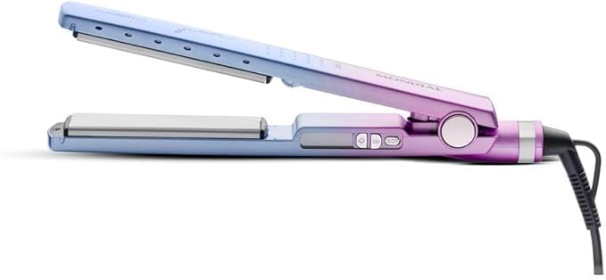 Prancha Alisadora Mondial P-JU-03 Cerâmica Titânio Tourmaline Nano Silver Bivolt 150C a 230C Cor Azul e Rosa